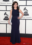 Martina McBride con un vestido de David Meister en la alfombra roja de los Premios Grammy 2014