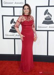 Gloria Stefan con un vestido de Gustavo Cadile en la alfombra roja de los Premios Grammy 2014