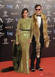 Macarena Gómez con un vestido de Lorenzo Caprile en la alfombra roja de los Goya 2014
