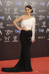 Cristina Brondo con un vestido de Alicia Rueda en la alfombra roja de los Goya 2014