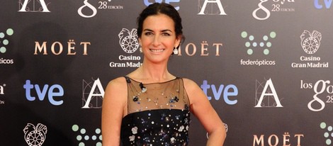 Belén López con un vestido de Óscar de la Renta en la alfombra roja de los Goya 2014