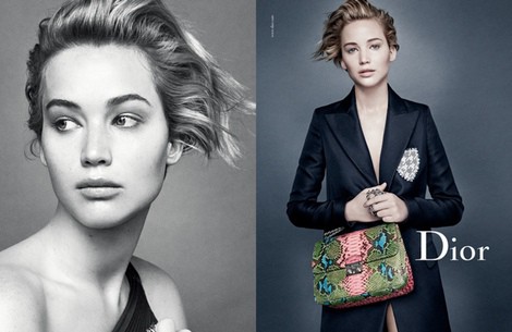 Jennifer Lawrence posa en la nueva campaña 2014 con el bolso 'Miss Dior' de Dior