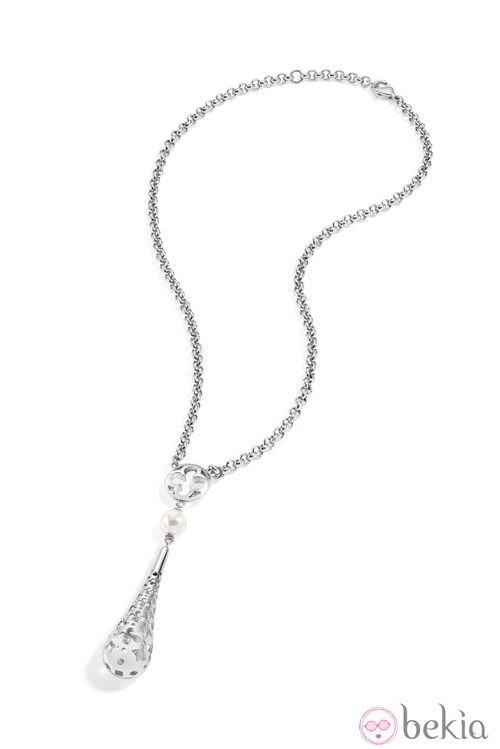 Colgante en acero con perla blanca de la colección 'Ducale' presentada por Morellato en 2014