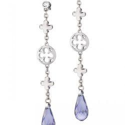 Pendientes en acero con cristal de amatista de la colección 'Ducale' presentada por Morellato en 2014