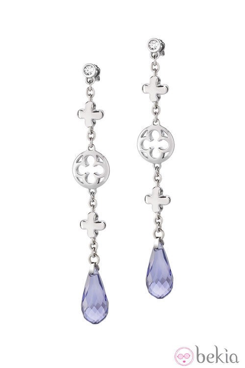 Pendientes en acero con cristal de amatista de la colección 'Ducale' presentada por Morellato en 2014