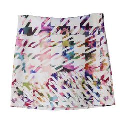 Mini falda con estampado de pata de gallo multicolor de Lavand