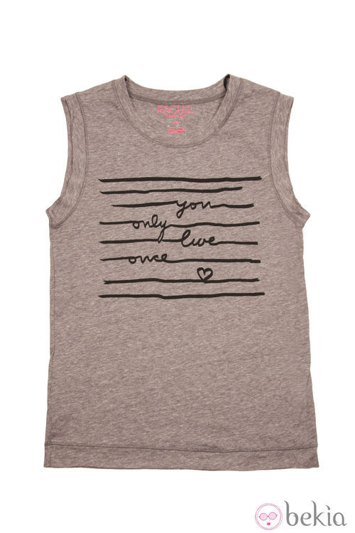 Camiseta con print de texto gris de la colección primavera/verano de Rachel Roy