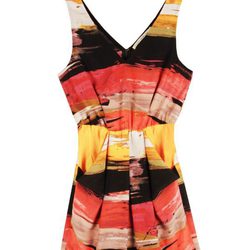 Vestido de tirantes ceñido a la cintura estampado de la colección primavera/verano 2014 Rachel Roy