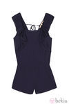 Mono de tirantes azul marino con volantes de la colección primavera/verano 2014 de Rachel Roy