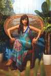 Vestido largo turquesa con estampado geométrico de la colección primavera/verano 2014 de Smash!