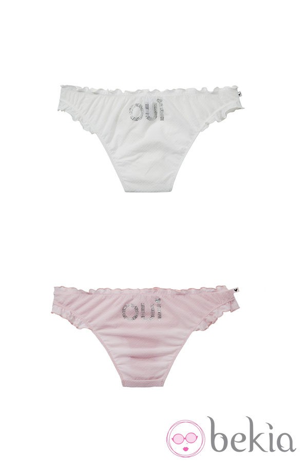 Par de braguitas de la colección 'OUI' de Etam para novias 2014