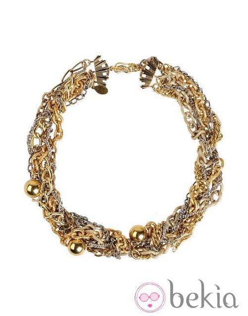 Pulsera con distintas cadenas doradas de la colección primavera/verano 2014 de Master & Muse