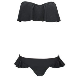 Bikini monocolor con volantes de la colección de baño de Bershka 2014