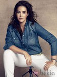 Vicky Martín Berrocal con camisa vaquera de la colección Violeta by Mango 2014