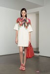 Vestido de manga ancha con estampado de hojas trpocales de la colección 'Ready to wear' 2014 de Longchamp