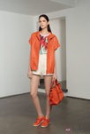 Conjunto de short, blusa y chaqueta naranja de la colección 'Ready to wear' 2014 de Longchamp