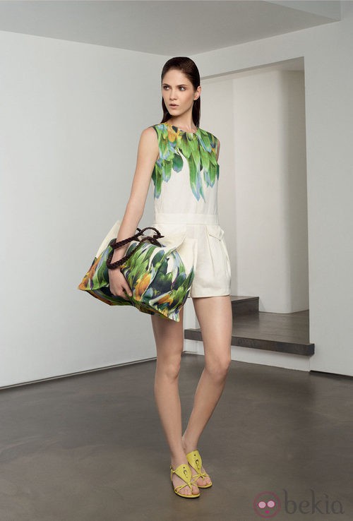 Conjunto de short y blusa estampada de la colección 'Ready to wear' 2014 de Longchamp