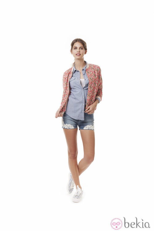 Conjunto denim romántico de la colección para primavera 2014 de Springfield