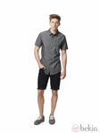 Camisa gris de manga corta de la colección para verano 2014 de Springfield