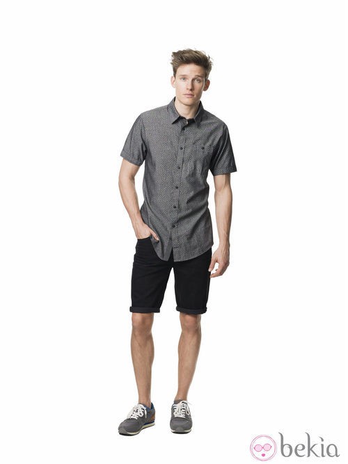 Camisa gris de manga corta de la colección para verano 2014 de Springfield