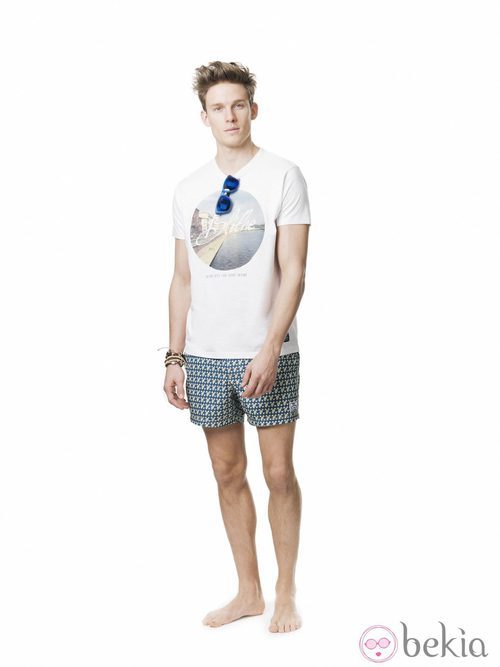 Bañador con estampado geométrico de la colección para verano 2014 de Springfield