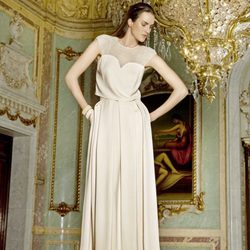 Vestido largo de seda plisada de la colección 'Heaven' 2014 de Dolores Promesas