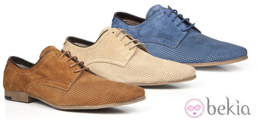 Mocasines de color marrón, beige y azul de la primavera/verano 2014 de Enzo Tesoti