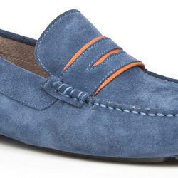 Mocasín naútico azul marino y naranja de la primavera/verano 2014 de Enzo Tesoti