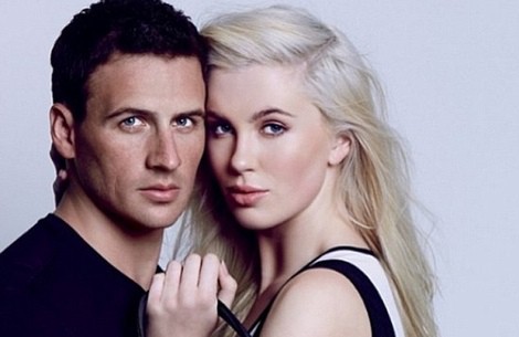 Ireland Baldwin junto a Ryan Lochte para la campaña de Calvin Klein 2014
