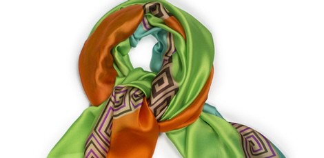 Pañuelo en naranja, verde kiwi y turquesa de la colección primavera/verano 2014 de Tantrend
