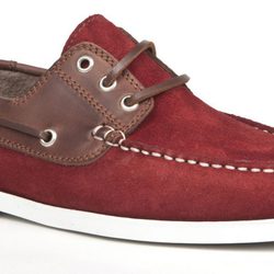 zapato naútico de caballero color granate con piel marrón de la primavera/verano 2014 de Enzo Tesoti