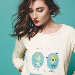 Sudadera con mensaje y dibujos animados de la colección primavera/verano 2014 de Paramita