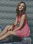 Vestido en tono rosa y rojo estampado de la colección primavera/verano 2014 de Paramita