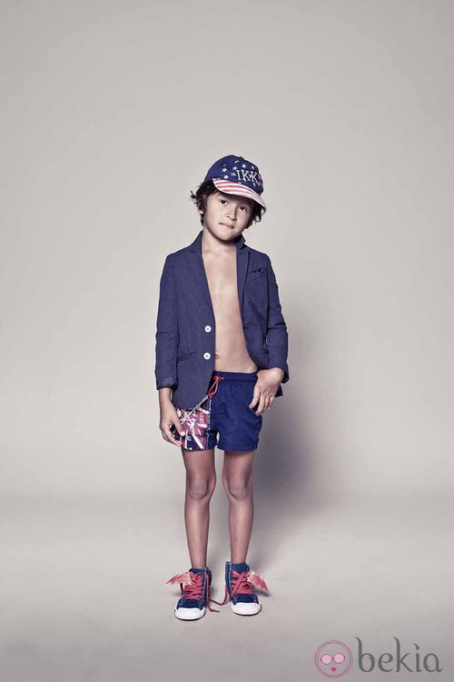 Americana azul y bañador de la colección primavera/verano 2014 de IKKS