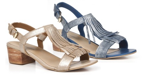 Sandalias de tacón bajo de la colección femenina de Enzo Tesoti 2014