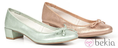 Bailarinas con tacón bajo de la colección femenina de Enzo Tesoti 2014