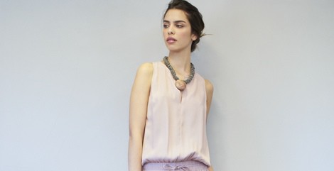 Conjunto rosa empolvado de la colección primavera/verano 2014 de Eduardo Rivera