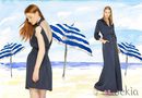 Vestido en versión corto y túnica de topos de la colección para verano 2014 de Dolores Promesas