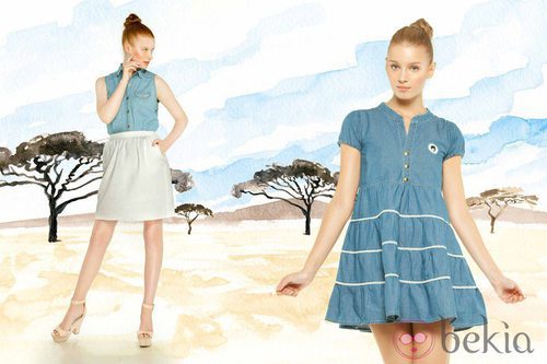 Vestido y camisa denim de la colección para verano 2014 de Dolores Promesas