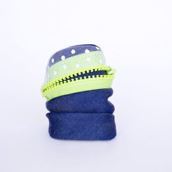 Pañuelo para la muñeca denim con cremallera neón y encaje de Namdalay
