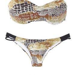 Bikini bandeau estampado de OniricSwimwear para verano 2014