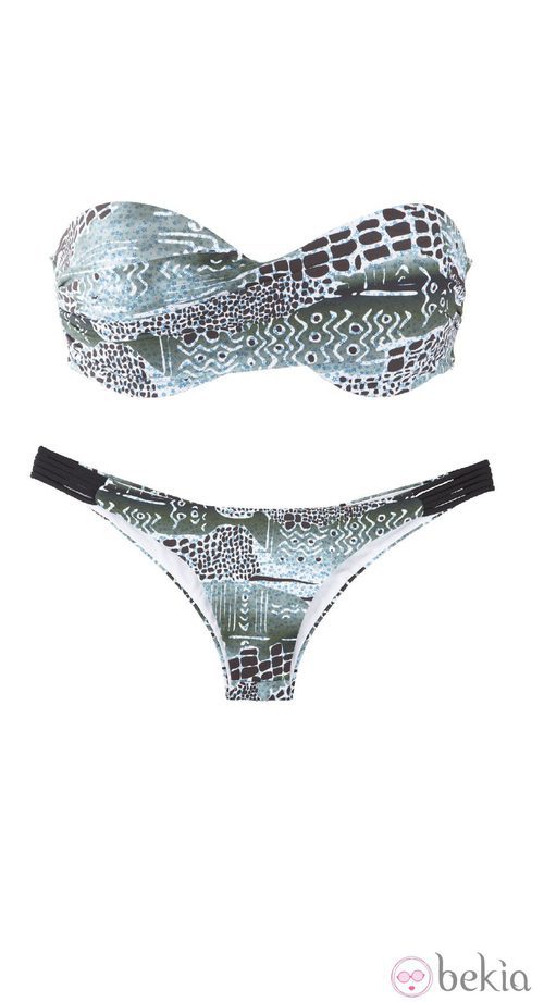 Bikini bandeau con estampado gris de de OniricSwimwear para verano 2014