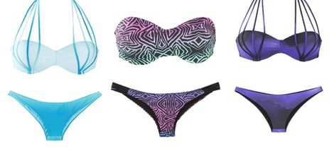 Bikini con tiras y efecto degradé en turquesa de OniricSwimwear para verano 2014