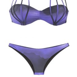 Bikini bandeau con tiras y efecto degradé en morado de OniricSwimwear para verano 2014