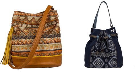 Bolso azul marino con estampado geométrico de Tantrend para verano 2014