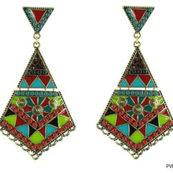 Pendientes geométricos multicolor de Tantrend para verano 2014