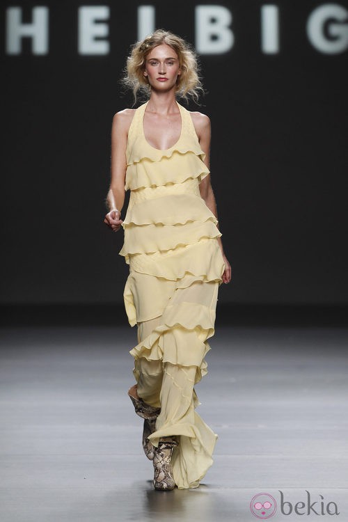 Vestido amarillo de noche de Teresa Helbig, colección primavera de 2012
