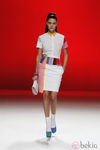 Falda con cremallera amarilla de Davidelfín, colección primavera 2012