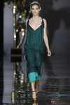 Vestido largo en verde cristal de Ailanto en Cibeles, colección primavera 2012