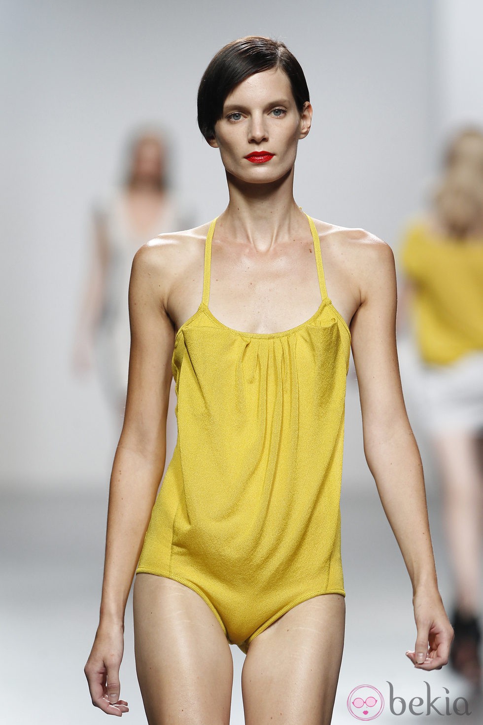 Body amarillo de Amaya Arzuaga en Cibeles, colección primavera de 2012